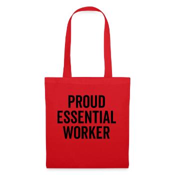 Fier travailleur essentiel - Sac en tissu - rouge - Devant