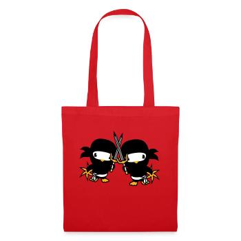2 Birds Ninja Fighter Assassin Sword Ninja Star - Tote Bag - red - Front
