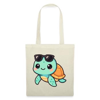 Cute turtle cartoon with sunglasses - Tote Bag - red - Front