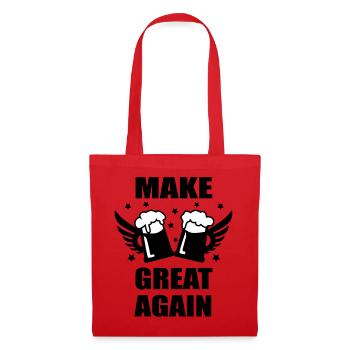MAKE BEER GREAT AGAIN Mass Bier lustige Sprüche - Stoffbeutel - Rot - Vorne