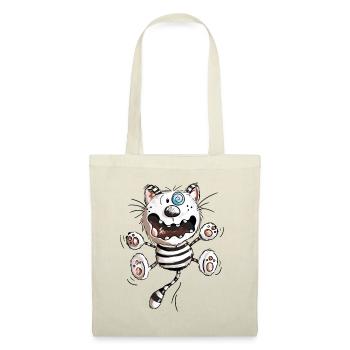 Crazy Cat - Funny Cats - Kitten - Comic-Fun - Tote Bag - red - Front