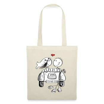 Wedding car with in love wedding couple - Tote Bag - red - Front