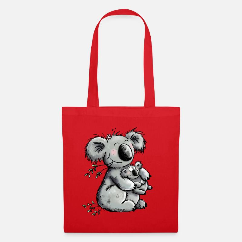 Süße Mama Koala Mit Baby Schwangerschaft Geschenk - Stoffbeutel - Rot