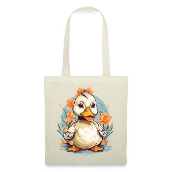 Cute duck with flowers - Tote Bag - red - Front