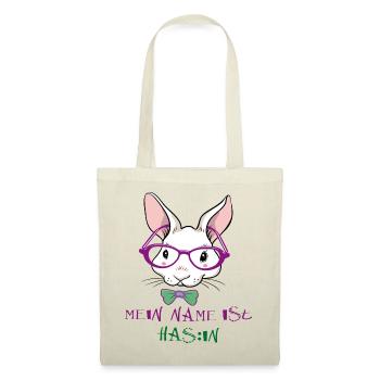 Lapin avec lunettes de soleil de Pâques - Sac en tissu - rouge - Devant