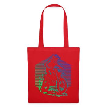 Conception de motocross pleine de caractère - Sac en tissu - rouge - Devant