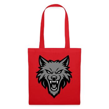 Wolf Kopf Logo - Stoffbeutel - Rot - Vorne