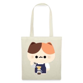 Kawaii Cat Barista Coffee Portrait - Tote Bag - red - Front