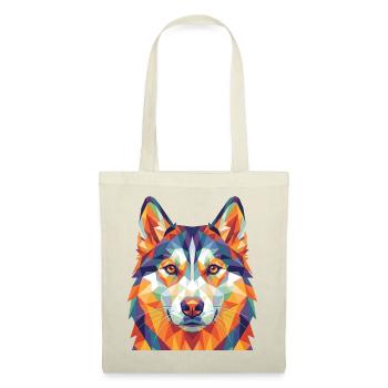 Colorful Geometric Husky Head Pop Art - Tote Bag - red - Front