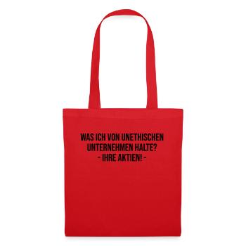 Unethische Aktien - Stoffbeutel - Rot - Vorne