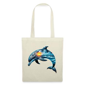 Decorated dolphin painted with a seascape - Tote Bag - red - Front