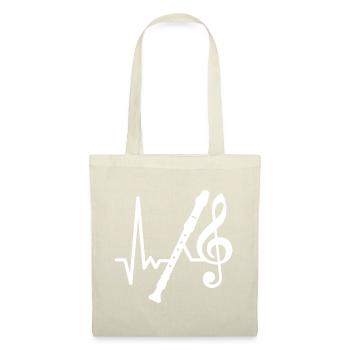 Flute Heartbeat - I Love Playing the Flute - Tote Bag - red - Front