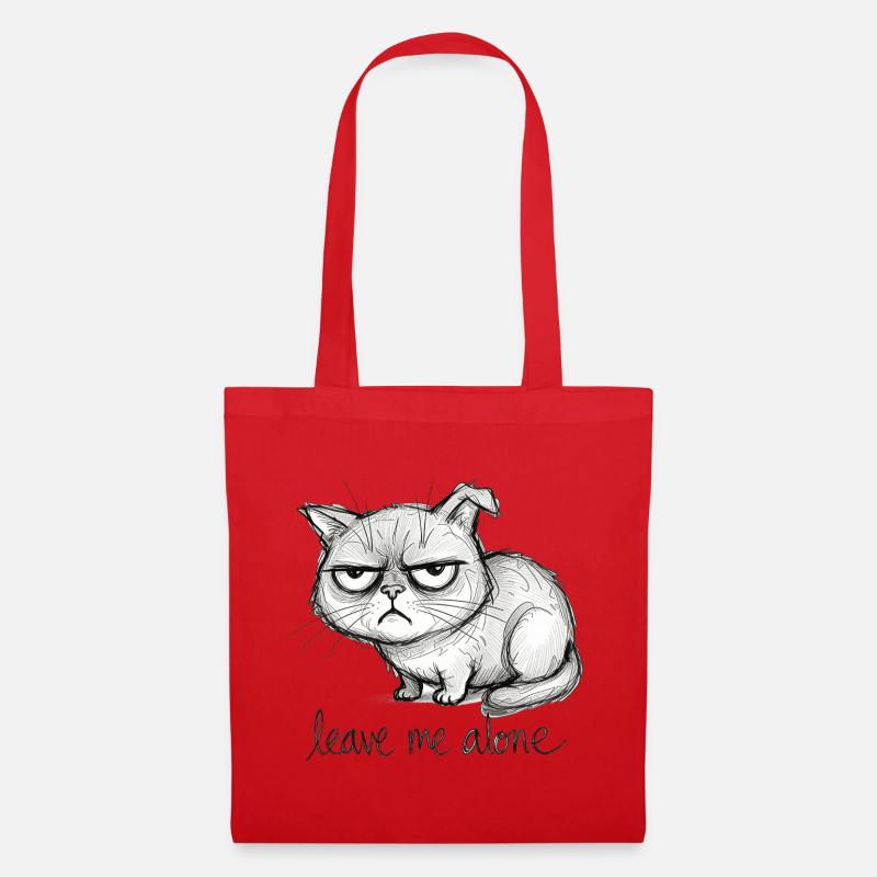Doodle Cat - Tote Bag - red
