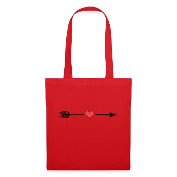 Flèche avec coeur - Sac en tissu - rouge - Devant