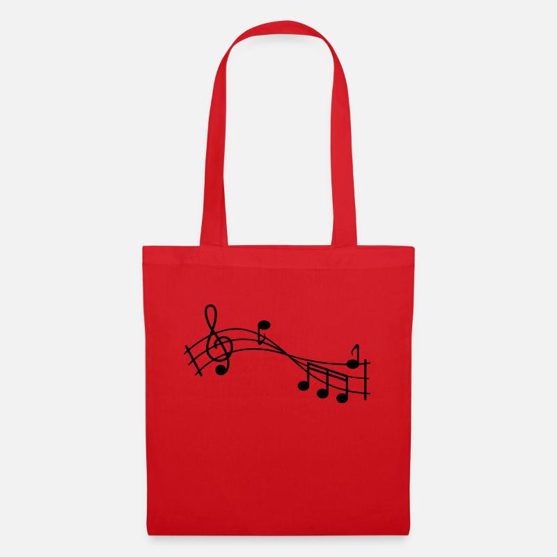 music note - Tote Bag - red