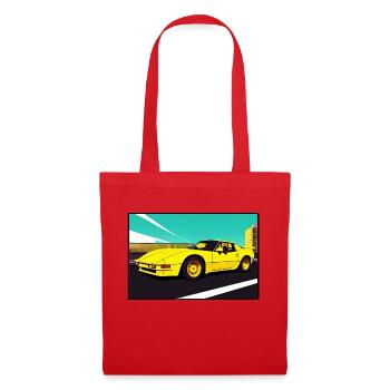 Sports car 80s yellow - Tote Bag - red - Front