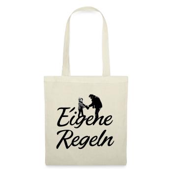 Vater und Kind Silhouette - Stoffbeutel - Rot - Vorne