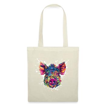 Colour explosion pig's head - Tote Bag - red - Front