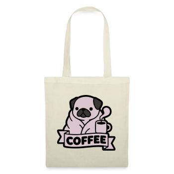 Pug Coffee Morning Grouch Banner - Tote Bag - red - Front