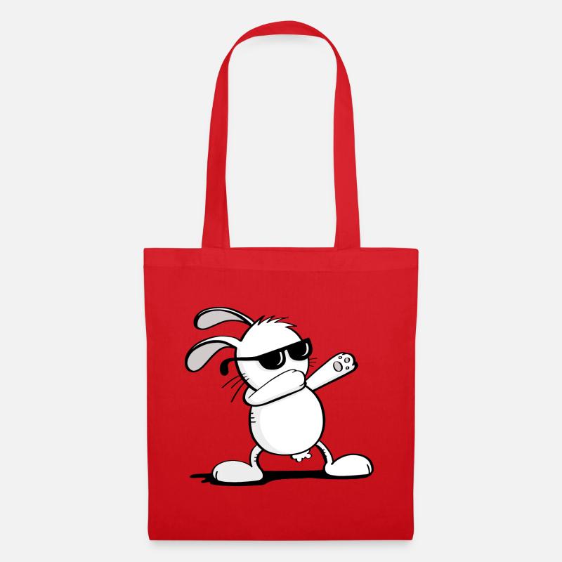 Cooler Dab Dance Hase - Dabbing Osterhase - Stoffbeutel - Rot
