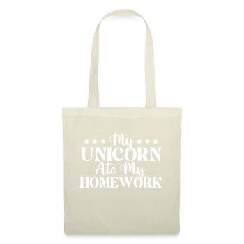 Mein Einhorn hat meine Hausaufgaben gefressen - Regenbogen-Einhorn-Magie - Stoffbeutel - Rot - Vorne