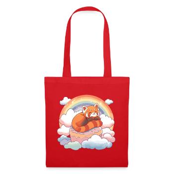 Red Panda in Rainbow Cloud Cake - Tote Bag - red - Front