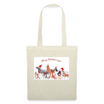 Chiens de Noël 2 Sticker - Sac en tissu - rouge - Devant