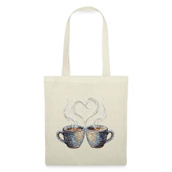 Coffee date Valentine embroidered look (printed) - Tote Bag - red - Front