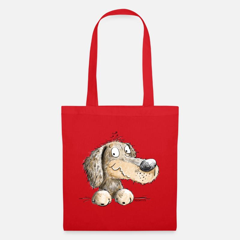 Happy Dackel I Dachshund I Teckel I Hund - Stoffbeutel - Rot