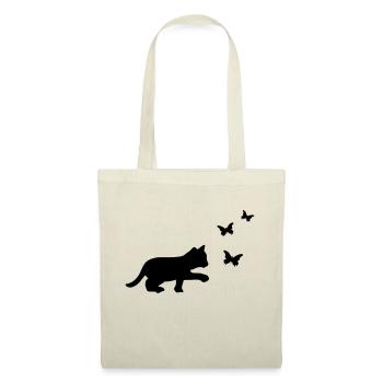 Chat Papillon - Sac en tissu - rouge - Devant