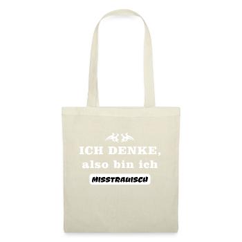 Lustige Sprüche Ich denke also bin ich misstrauisc - Stoffbeutel - Rot - Vorne