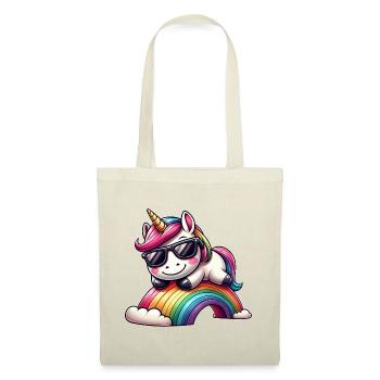 Cool Licorne Lunettes de soleil arc-en-ciel Nuages - Sac en tissu - rouge - Devant