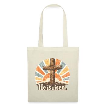 Kruzifix He is Risen Vintage - Stoffbeutel - Rot - Vorne