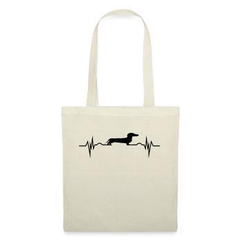 Dachshund Dachshund Silhouette Retro ECG - Tote Bag - red - Front