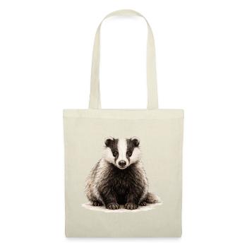 Dachs Illustration im Vintage-Style - Stoffbeutel - Rot - Vorne