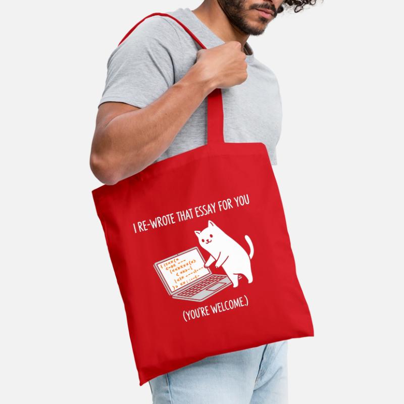 Code cat explains tasks Tote Bag