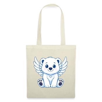 Cute Polar Bear Angel Cartoon with Wings Joy - Tote Bag - red - Front