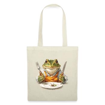 Cuisinier grenouille avec fourchette et couteau - Sac en tissu - rouge - Devant