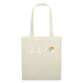 Camper Tent Line Heart Love Nature Terrain Free - Tote Bag - red - Front