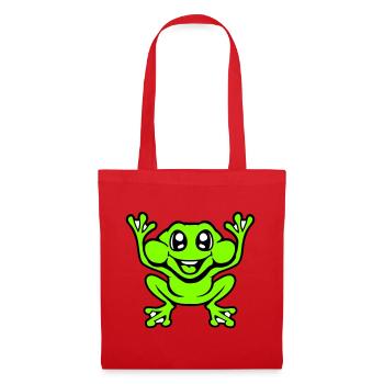 Frog Toad Laughs Funny Jumping Happy Comic - Tote Bag - red - Front