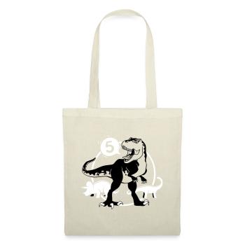 Dinosaurier 5 Jahre T-Shirt - Stoffbeutel - Rot - Vorne