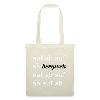 auf ab bergweh. 2 Schriftfarben personalisierbar. - Stoffbeutel - Rot - Vorne