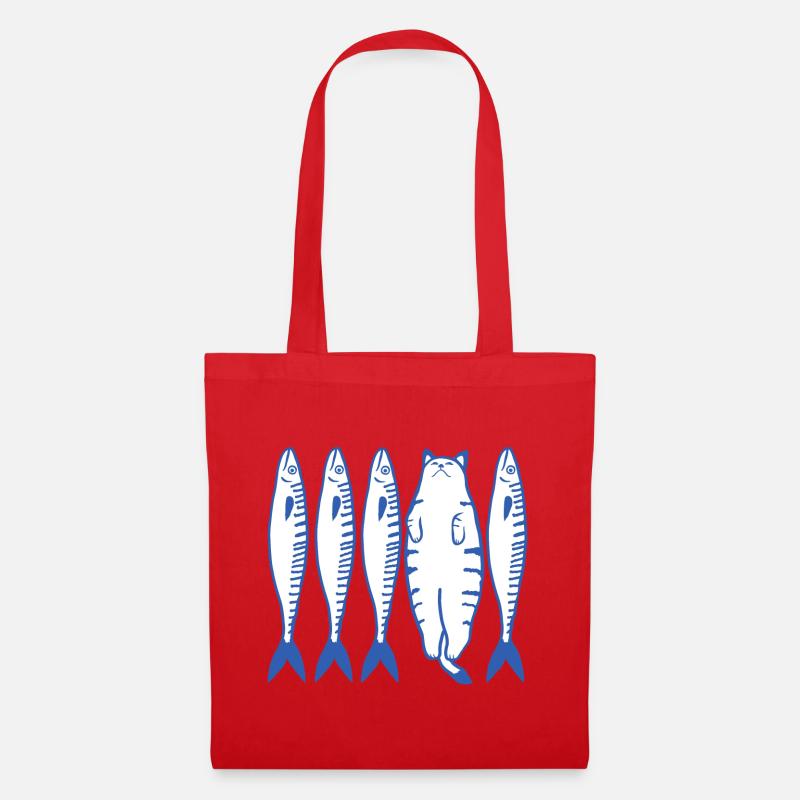 chat blanc et companie - Sac en tissu - rouge