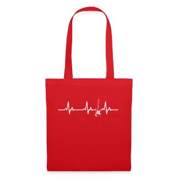 Cadeau de musicien de battement de coeur Guitare - Sac en tissu - rouge - Devant