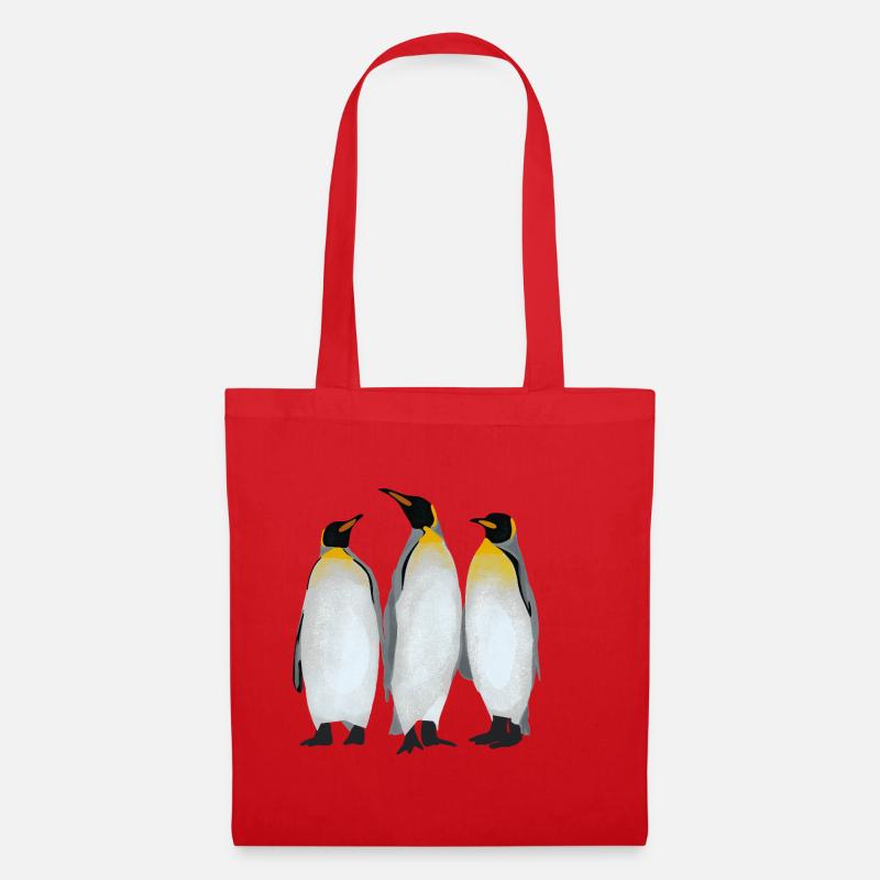 Three Penguins - Tote Bag - red