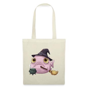Poisson-Blobfish Drôle - Chapeau de Sorcière et Chaudron Magique - Sac en tissu - rouge - Devant