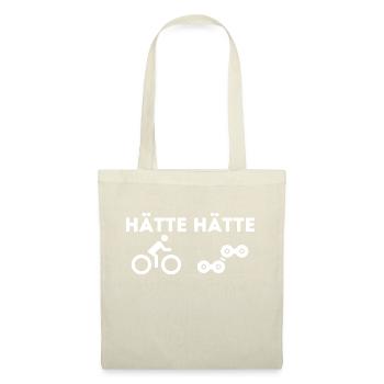 Hätte Hätte Fahrradkette | Lustiges Design - Stoffbeutel - Rot - Vorne