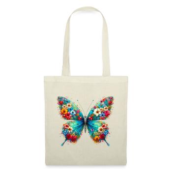 Butterfly decorated with flowers - Tote Bag - red - Front