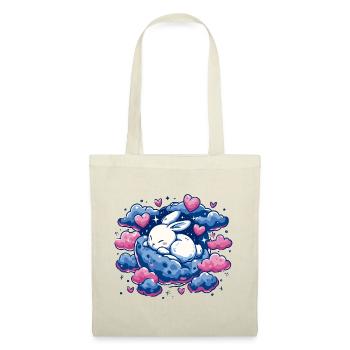 Moondream bunny on cloud heart - Tote Bag - red - Front
