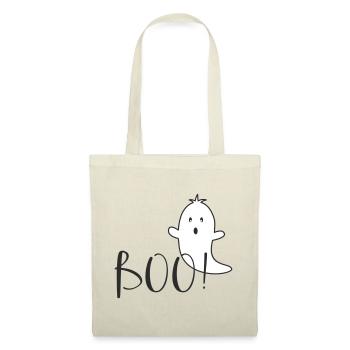 Boo – Lustiges Geist Halloween Design - Stoffbeutel - Rot - Vorne